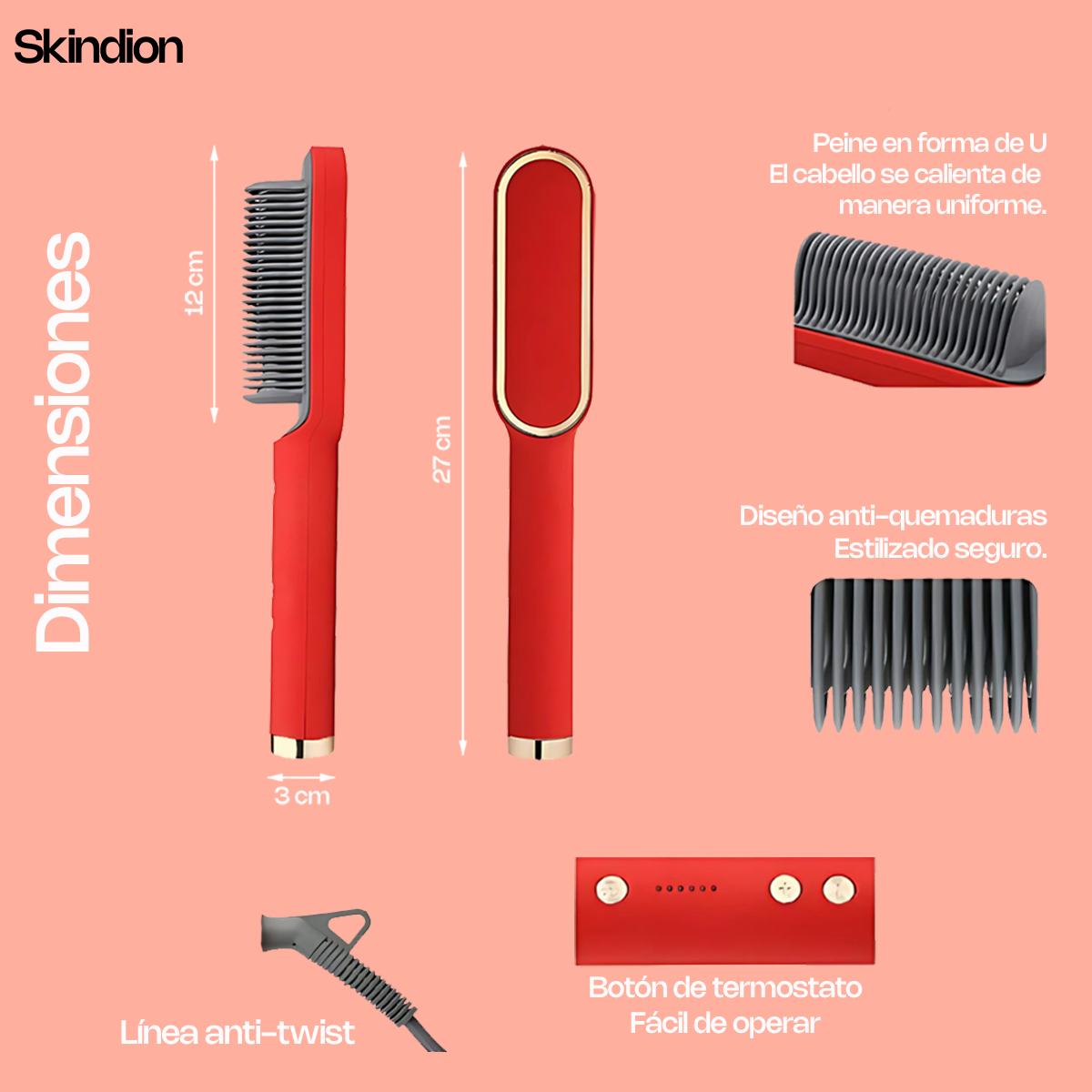 SkinDion SmoothBrush – Cepillo Alisador 2 en 1